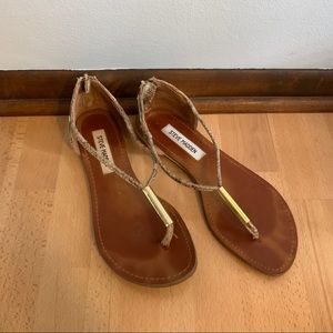 Steve Madden Sandals- Gold & Snake Skin